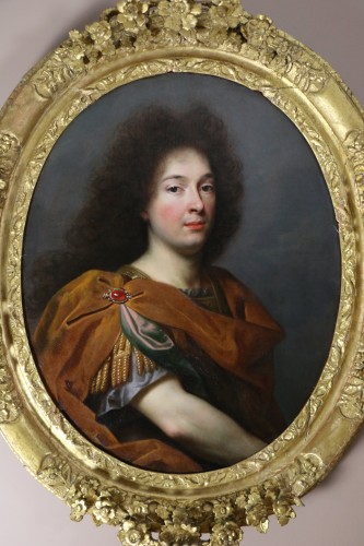Portrait d'un jeune homme vêtu à l'antique - Attribué à Pierre Mignard (1612-1695) - Tableaux et dessins Style Louis XIV