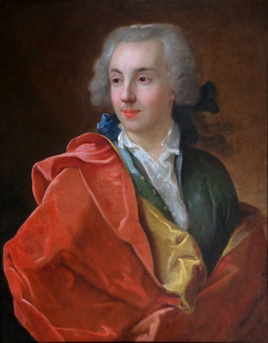 Ecole française vers 1740 - Portrait d'un élégant jeune homme - Tableaux et dessins Style Louis XV