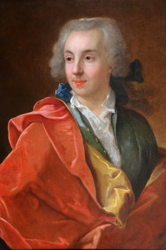 Tableaux et dessins Tableaux XVIIIe siècle - Ecole française vers 1740 - Portrait d'un élégant jeune homme