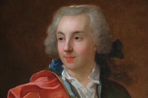 Antiquités - Ecole française vers 1740 - Portrait d'un élégant jeune homme