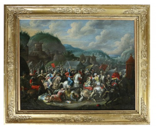 Gérard Hoet (1648 - 1733) attributed - The battle of Clavijo