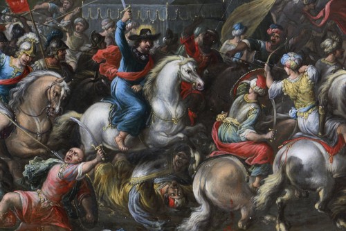 XVIIe siècle - Gérard Hoet (1648; 1733) attribué - La bataille de Clavijo