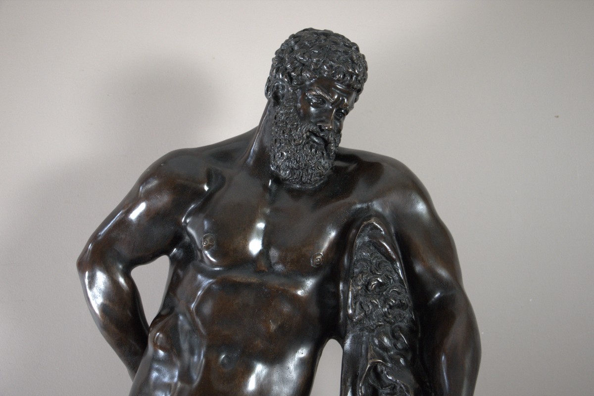 Hercules Farnese Bronze with brown patina, Italian school of the19th  century - Ref.94373