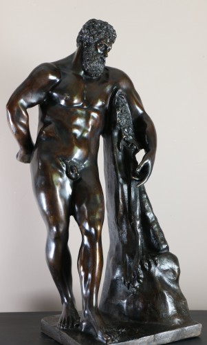 Hercules Farnese Bronze with brown patina, Italian school of the19th  century - Ref.94373