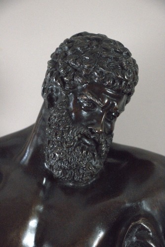 Antiquités - Hercules Farnese  Bronze with brown patina, Italian school of the19th century