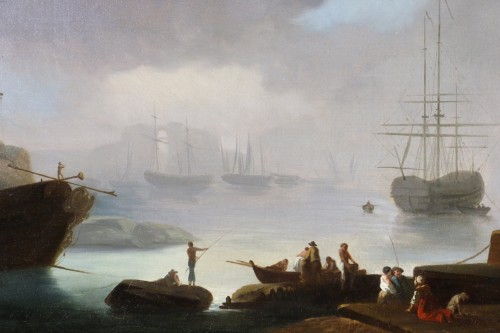 Paintings & Drawings  - Animated marine and port - attributed to Henry D&#039;Arles (1734; 1784)