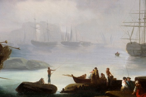 Animated marine and port - attributed to Henry D&#039;Arles (1734; 1784) - 