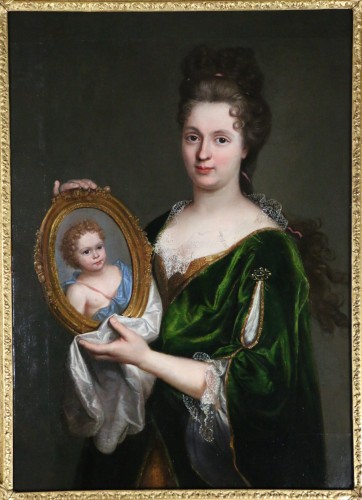 Portrait de Françoise Marie de Bourbon - Attribué à François de Troy (164 - 1730) - Tableaux et dessins Style Louis XIV