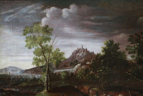 Antiquités -  Battle in a landscape - Attributed to Wilhem von Bemmel (1630-1708)