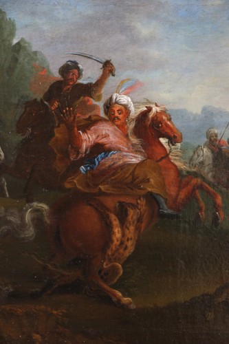 Attribué à Joseph François Parrocel (1704-1781) L'attaque des tigres - Louis XV
