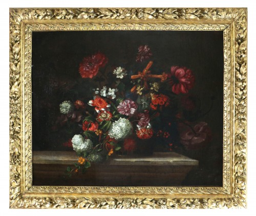 Bouquet de fleurs sur un entablement - Jean Baptiste Monnoyer (1636 - 1699)