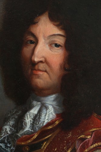 XVIIe siècle - Hyacinthe Rigaud (1659-1743) et Atelier- Portrait de Louis XIV (version de 1694)