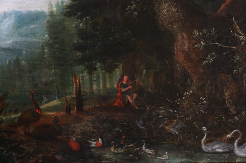 Flemish School Of The 17th Century - Orpheus Charming Animals - Louis XIII