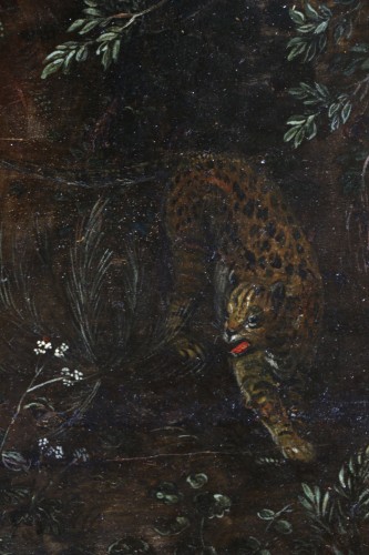 Antiquités - Ecole flamande du XVIIè siècle - Orphée charmant les animaux