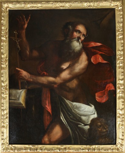 17th Neapolitan school - Saint Jerome under the Trumpets of the Last judgment - Paintings & Drawings Style Louis XIII