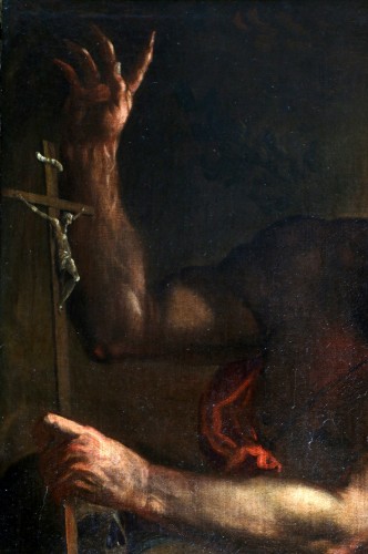 17th century - 17th Neapolitan school - Saint Jerome under the Trumpets of the Last judgment