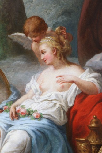 Tableaux et dessins Tableaux XVIIIe siècle - Le repos de Vénus -  Attribué à Charles Michel Ange CHALLES (1718 - 1778)