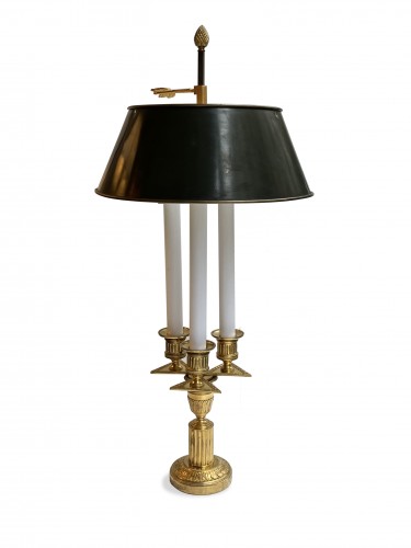 Lampe bouillotte en bronze doré d'époque Louis XVI