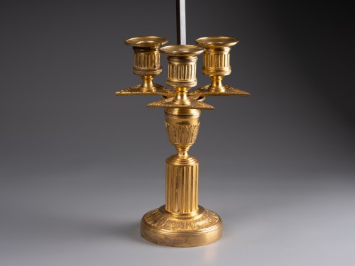 Lighting  - A Louis XVI gilt-bronze Lampe Bouillotte, late 18th century