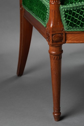 Antiquités - Paire de fauteuils à l'étrusque en acajou estampillés Georges Jacob vers 1790