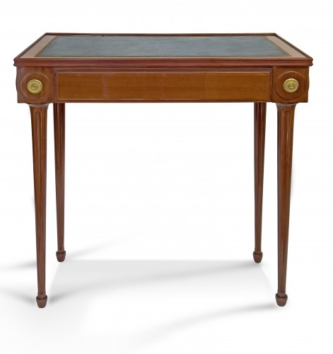 A late Louis XV solid mahogany games table by Denis Louis Ancellet, by 1770