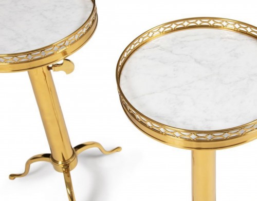 Maison Meilleur - Paris - A pair of gilt-brass telescoping side tables - Furniture Style 