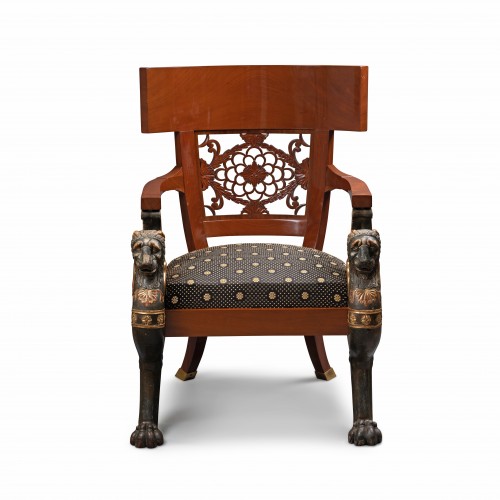 An important fauteuil a l&#039;étrusque after a design by Charles Percier