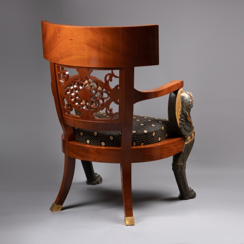 Important fauteuil à l'étrusque d'après Charles Percier par Jacob Frères - Galerie Philippe Guegan