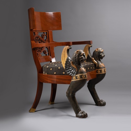  - Important fauteuil à l'étrusque d'après Charles Percier par Jacob Frères