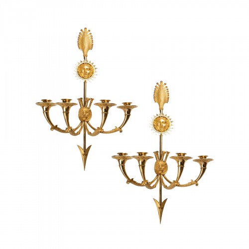 Paire de grandes appliques d'époque Empire par Claude Galle vers 1805