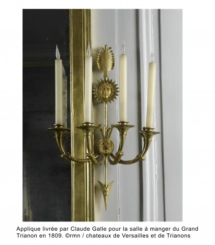 A pair of large Empire giltbronze arrow wall-lights by Claude Galle by 1805 - 