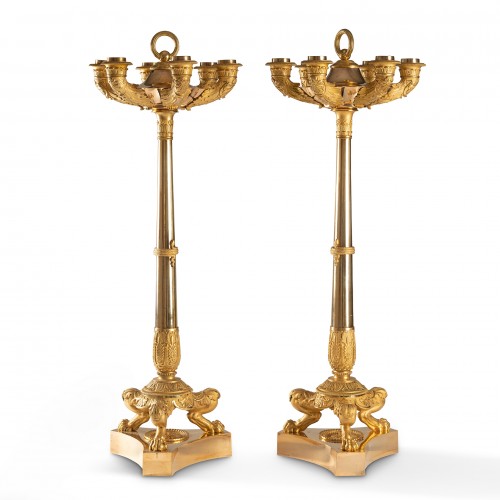 A pair of Restauration ormolu candelabra by Pierre Philippe Thomire