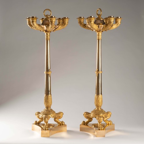 19th century - A pair of Restauration ormolu candelabra by Pierre Philippe Thomire