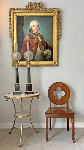 A pair of Restauration ormolu and patinated bronze Carcel lamps - 