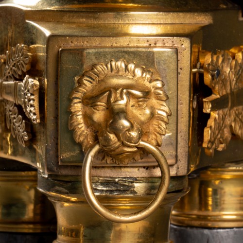 Furniture  - A late 18th century polished steel and giltbronze campaign gueridon