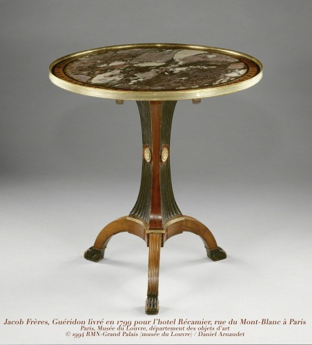Jacob Frères - A Consulat ormolu mounted, brass inlaid and mahogany guéridon - 