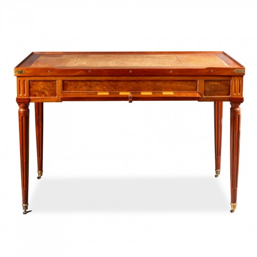 A Louis XVI mahogany and ebony tric-trac table signed Ancellet - Louis XVI