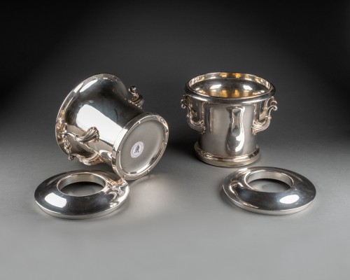 A pair of neoclassical silver-lined wine coolers by 1830 - Restauration - Charles X