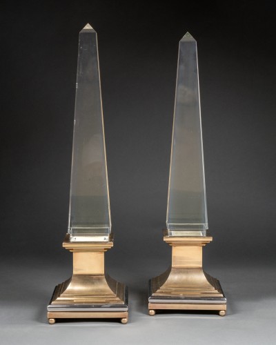 Maison Jansen - Pair of Lucite obelisk lamps - Lighting Style 