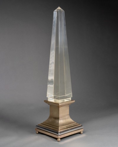 Lighting  - Maison Jansen - Pair of Lucite obelisk lamps