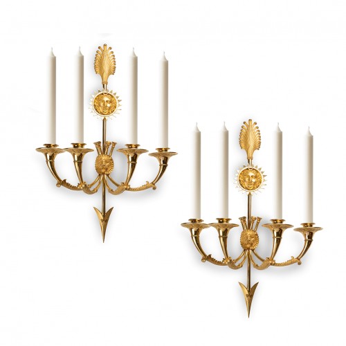 Claude Galle. A pair of Empire giltbronze wall-lights by 1805