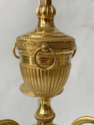 Paire de lampes bouillottes en bronze doré d'époque Directoire - Galerie Philippe Guegan
