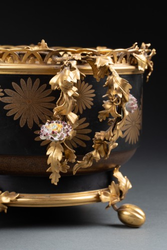  - A japanese ormolu mounted Edo black and gold lacquer bowl