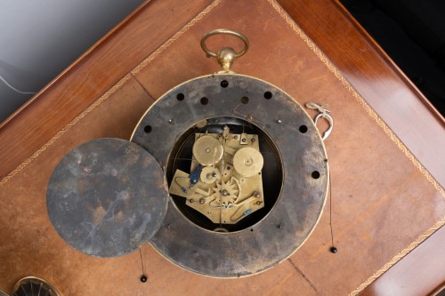 19th century - An Empire gilt-bronze alarm cartel clock