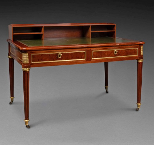 Jean-Baptiste Courte, bureau plat en acajou d'époque Louis XVI - Louis XVI
