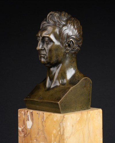 XIXe siècle - Buste en bronze de Lafayette d'après David d'Angers, vers 1830