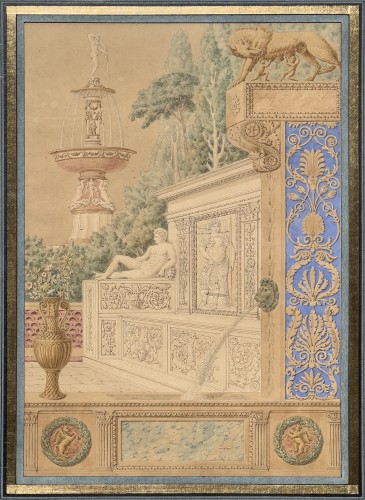Grandjean de Montigny. Tuscan architecture. Design for a frontispiece. 1812