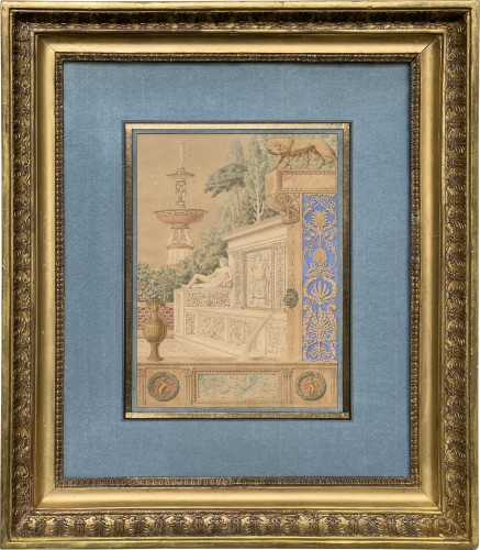 Grandjean de Montigny. Tuscan architecture. Design for a frontispiece. 1812 - Paintings & Drawings Style 