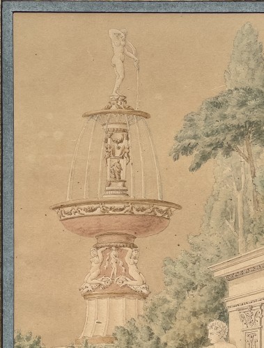 19th century - Grandjean de Montigny. Tuscan architecture. Design for a frontispiece. 1812