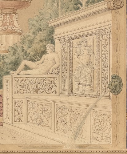 Grandjean de Montigny. Tuscan architecture. Design for a frontispiece. 1812 - 